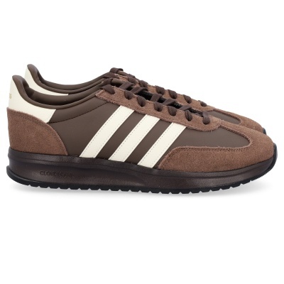 Sapatilhas Adidas castanhas com riscas brancas e sola preta