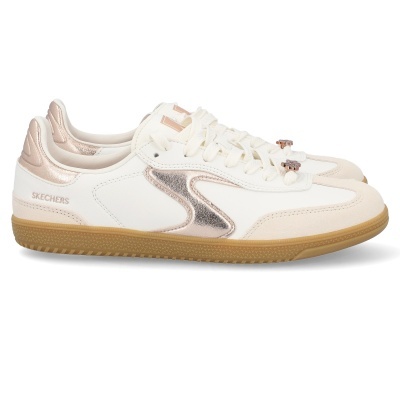 Sapatilhas Skechers creme e dourado