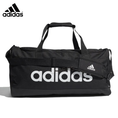 Mala desportiva preta Adidas com logótipo branco e alças pretas