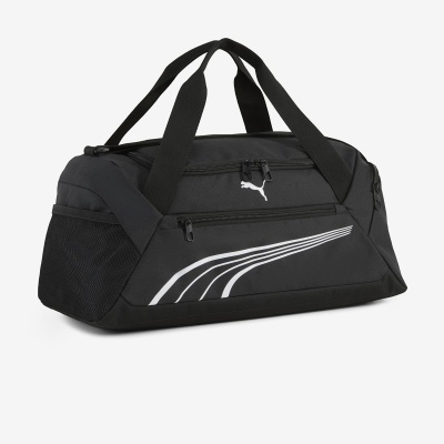 Mala de desporto preta com logotipo da PUMA branco