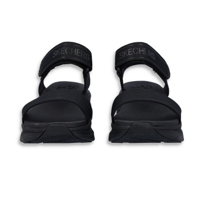 Sandálias pretas Skechers com tiras em velcro