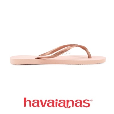 Chinelos havaianas cor de rosa claro com tiras cor de rosa médio