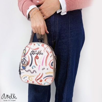 Mala pequena de mão Anekke com padrão colorido abstrato
