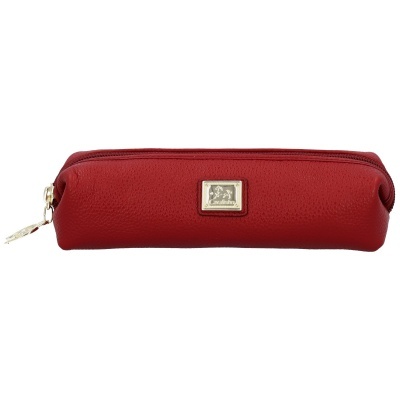 Estojo vermelho com textura e placa metálica Cavalinho