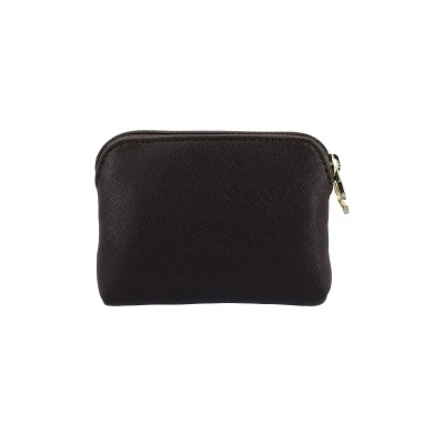 Porta-moedas pequeno preto com fecho dourado