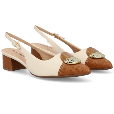 Sapatos de senhora Piccadilly com salto médio e detalhes dourados