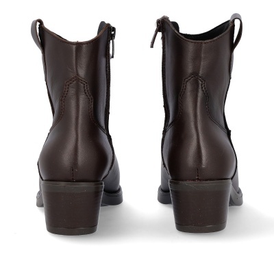 Botas castanho escuro de couro sintético vistas de trás