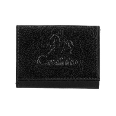 Carteira preta com logo Cavallinho em relevo