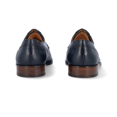 Sapatos sociais masculinos em couro azul escuro vista traseira