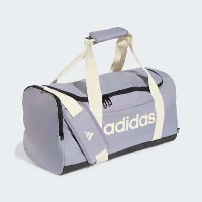 Mala desportiva Adidas cinzento claro com asas brancas e logótipo branco