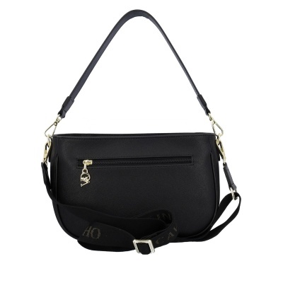 Mala preta com alças e fecho de correr frontal