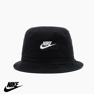 Chapéu tipo pescador preto Nike com logótipo branco