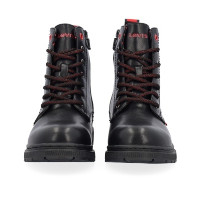 Botas pretas LEVIS com atacadores pretos e vermelhos e sola preta