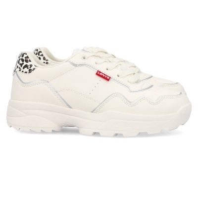 Sapatilha desportiva branca Levi's com padrão animal print no calcanhar