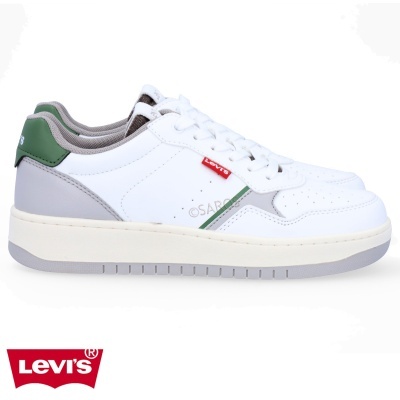Sapatilhas brancas Levi's com detalhes verdes e cinzentos