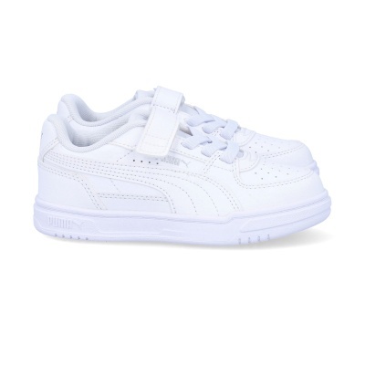 Ténis infantis brancos Puma com velcro e atacadores