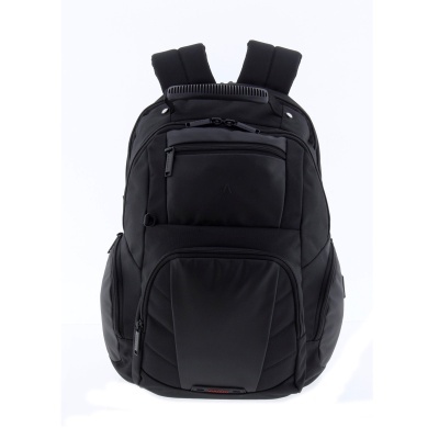 Mochila preta multi-compartimentos com fecho de correr