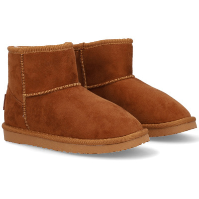Botas de inverno castanhas em camurça com sola de borracha