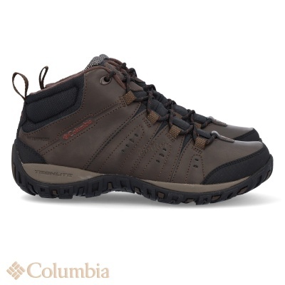 Botas de caminhada Columbia Terra 2 castanho escuro com preto em fundo branco