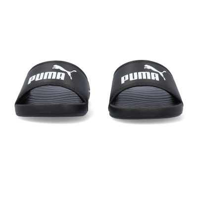 Chinelos pretos Puma com logótipo branco
