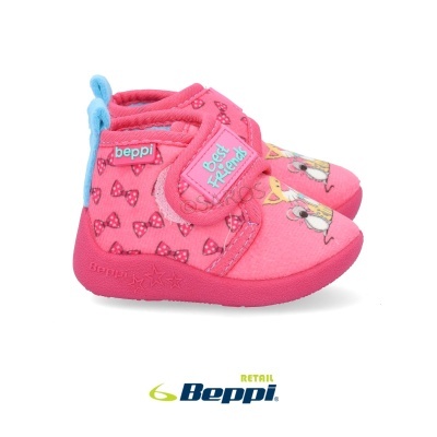 Botas criança rosa Beppi com fecho velcro Best Friend e padrão laços.