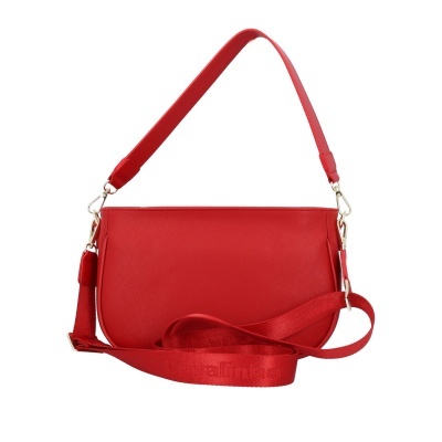 Mala de mão vermelha com duas alças, fundo branco