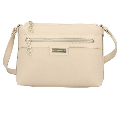 mala de tiracolo bege Cavalinho com fechos de correr