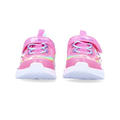 Ténis cor-de-rosa para criança com atacadores elásticos e fecho de velcro