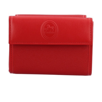 Carteira vermelha Cavalinho com logo em relevo