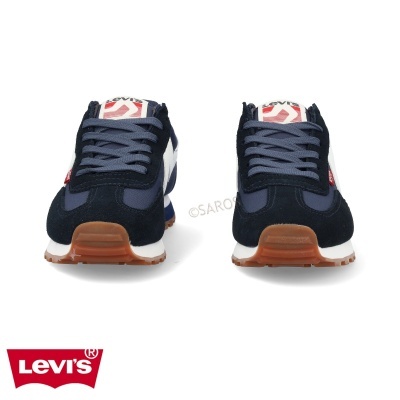 Sapatos desportivos Levi's azul e branco com sola castanha