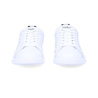 Ténis brancos de couro com atacadores e logótipo 'le toé'