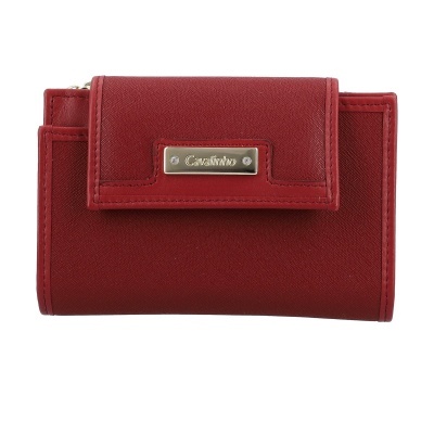 Carteira vermelha texturada com placa metálica Cavalinho
