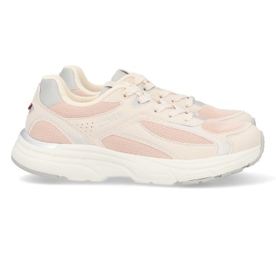 Ténis creme e rosa da Levis com sola branca