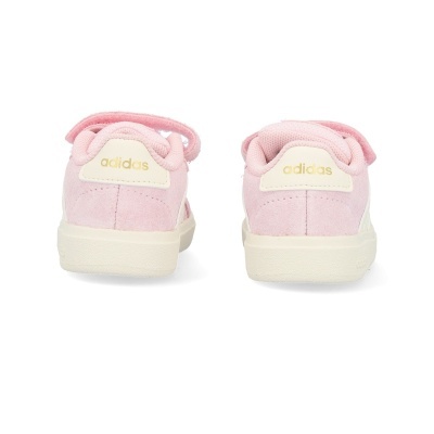 Sapatilhas Adidas cor-de-rosa para criança vistas de trás