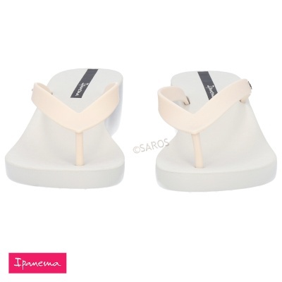 Chinelos Ipanema femininos branco e rosa claro com tiras em V