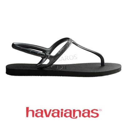 Sandália preta havaianas com logo