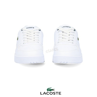Ténis brancos Lacoste com logo crocodilo verde
