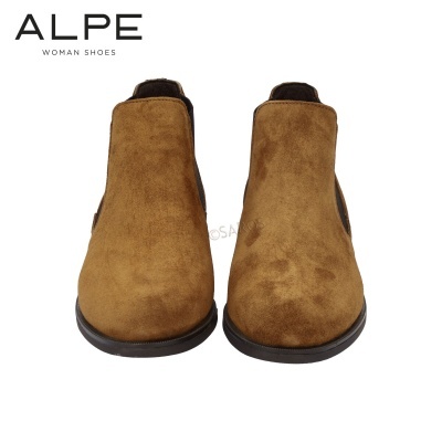 Sapatos femininos ALPE camurça castanha com sola preta