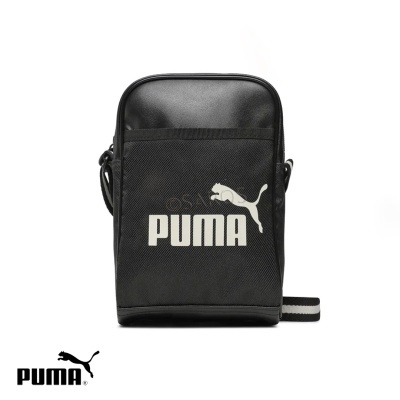 Mala pequena preta da Puma com logótipo branco