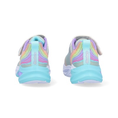 Sapatos desportivos coloridos Skechers vistos de trás