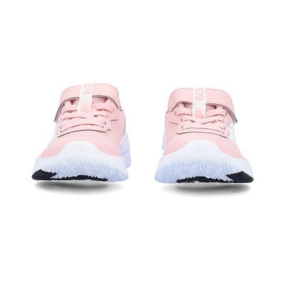 Tênis infantis cor-de-rosa com fecho em velcro e sola branca