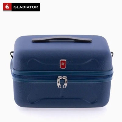 Mala rígida azul escura marca GLADIATOR com fecho duplo e pega preta