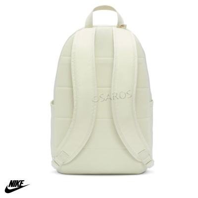 Mochila Nike creme claro vista de trás com alças acolchoadas