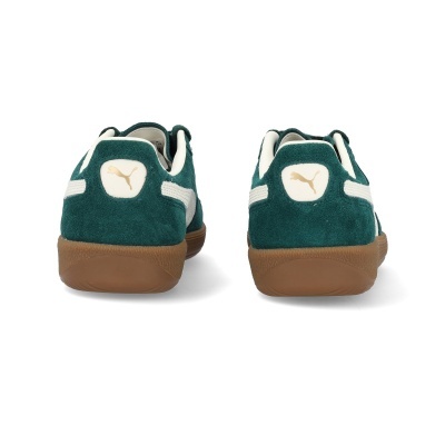 Sapatilhas verdes Puma em camurça, vistas de trás