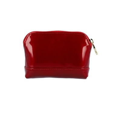 Carteira pequena vermelha brilhante com fecho dourado