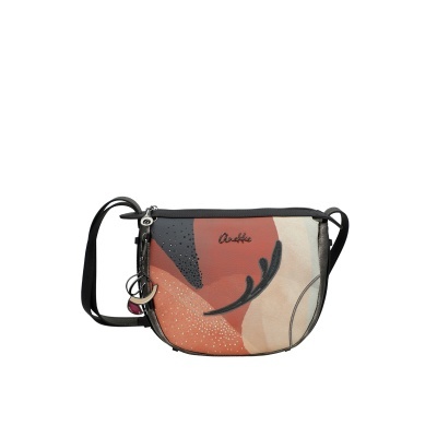 Mala tiracolo Anekke com padrão abstrato colorido e pendente metálico