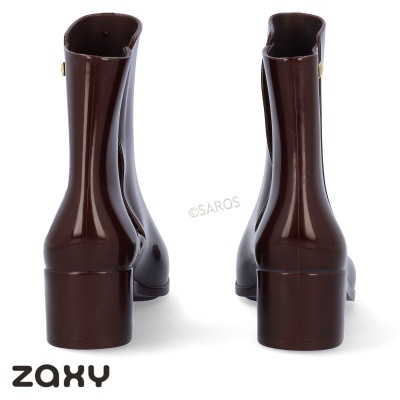 Botas castanhas brilhantes ZAXY vista traseira