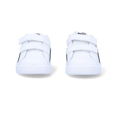 Sapatilhas infantis brancas com tiras de velcro e logo PUMA