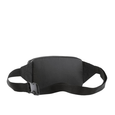 Bolsa cinto preta com fecho de mola e correia ajustável