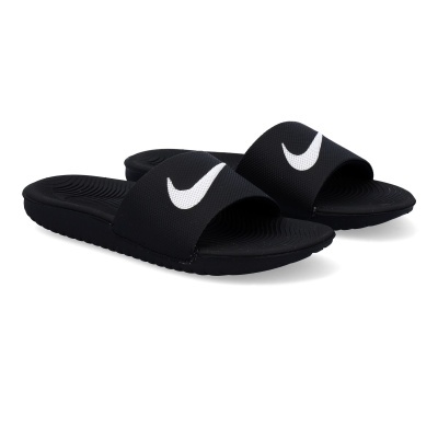 Chinelos desportivos pretos Nike com logótipo branco